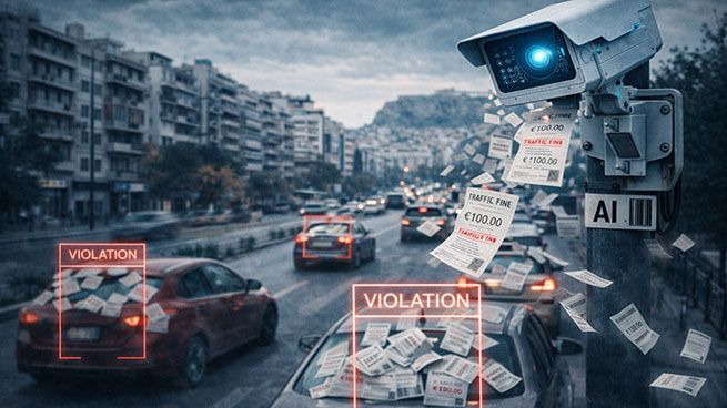 Камеры в Аттике заработали в полном режиме: штрафы будут приходить по SMS, email и через Gov.gr