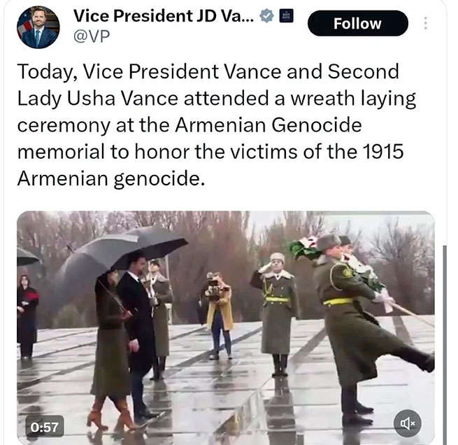 Твит, который исчез по дороге в Баку: как Вэнс «забыл» о геноциде армян 4 preview